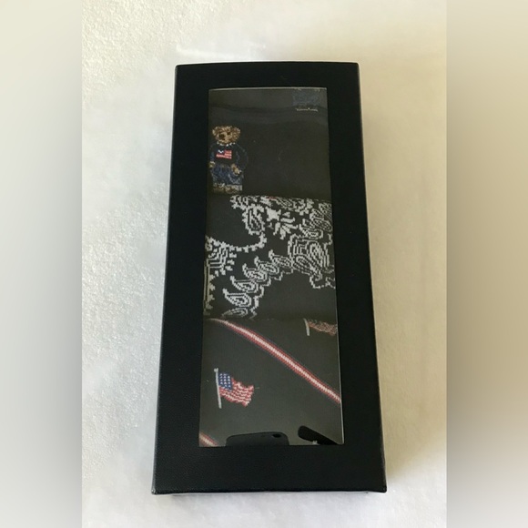 Polo Ralph Lauren Special Edition USA Red White & Blue Themed Socks 3Pack NWT - Picture 2 of 8